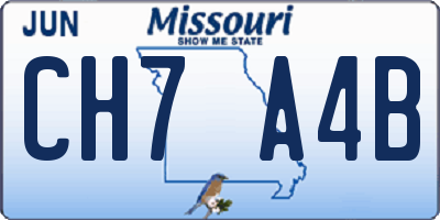 MO license plate CH7A4B