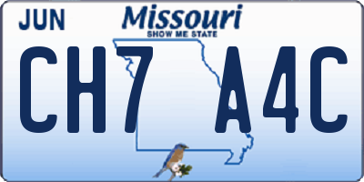 MO license plate CH7A4C
