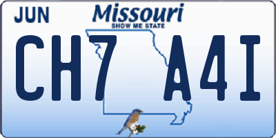 MO license plate CH7A4I