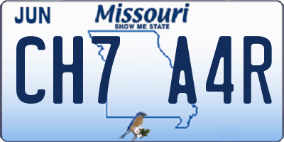 MO license plate CH7A4R