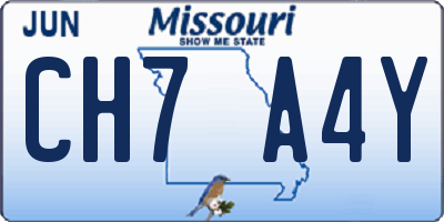 MO license plate CH7A4Y