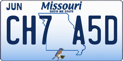 MO license plate CH7A5D