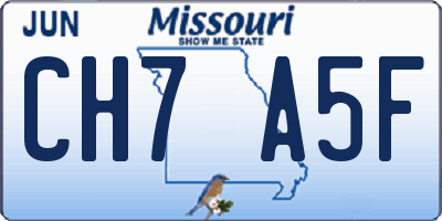 MO license plate CH7A5F