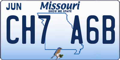 MO license plate CH7A6B