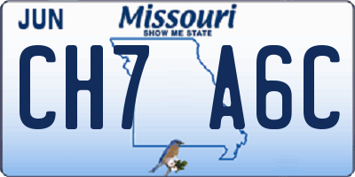 MO license plate CH7A6C