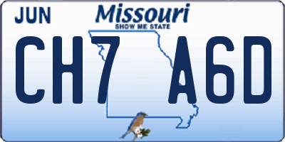 MO license plate CH7A6D