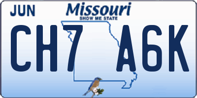 MO license plate CH7A6K