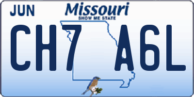 MO license plate CH7A6L