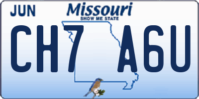 MO license plate CH7A6U