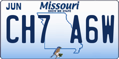 MO license plate CH7A6W