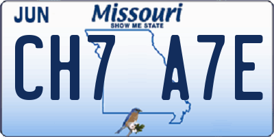 MO license plate CH7A7E
