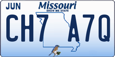 MO license plate CH7A7Q