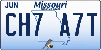 MO license plate CH7A7T