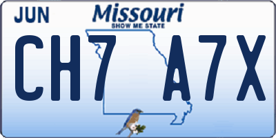 MO license plate CH7A7X