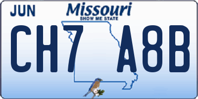 MO license plate CH7A8B
