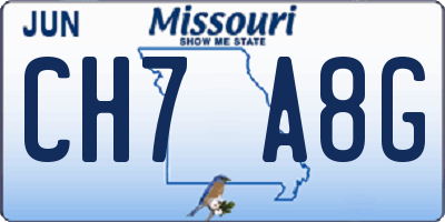 MO license plate CH7A8G