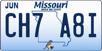 MO license plate CH7A8I