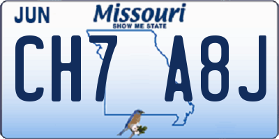 MO license plate CH7A8J
