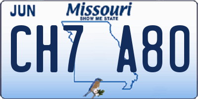 MO license plate CH7A8O