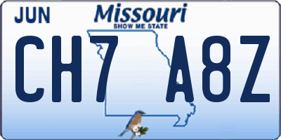 MO license plate CH7A8Z