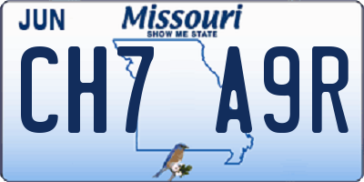 MO license plate CH7A9R