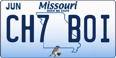 MO license plate CH7B0I