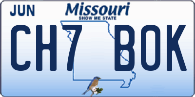 MO license plate CH7B0K
