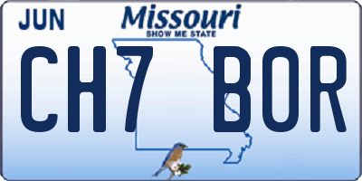 MO license plate CH7B0R