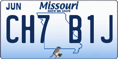 MO license plate CH7B1J