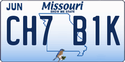 MO license plate CH7B1K