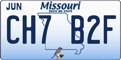 MO license plate CH7B2F