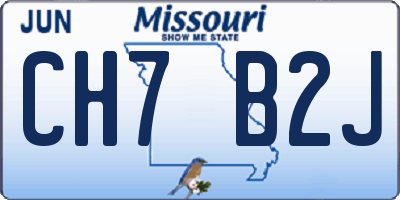 MO license plate CH7B2J