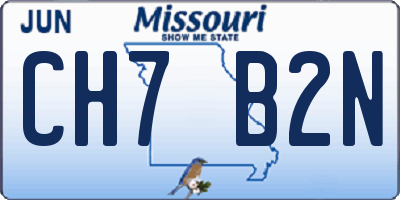 MO license plate CH7B2N