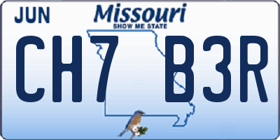 MO license plate CH7B3R