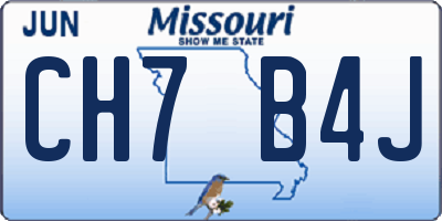 MO license plate CH7B4J