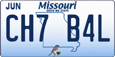 MO license plate CH7B4L