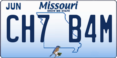 MO license plate CH7B4M