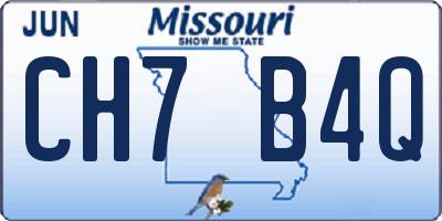 MO license plate CH7B4Q