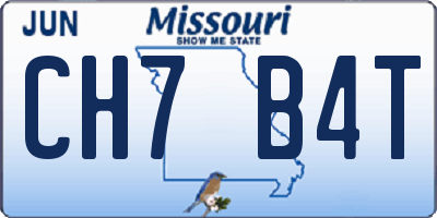 MO license plate CH7B4T