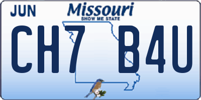 MO license plate CH7B4U