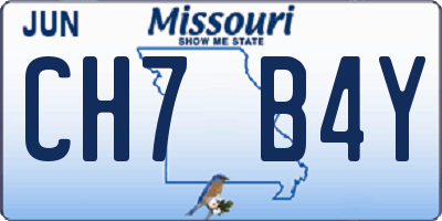 MO license plate CH7B4Y