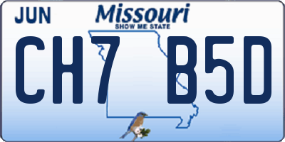 MO license plate CH7B5D