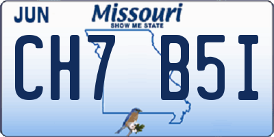 MO license plate CH7B5I