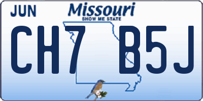 MO license plate CH7B5J