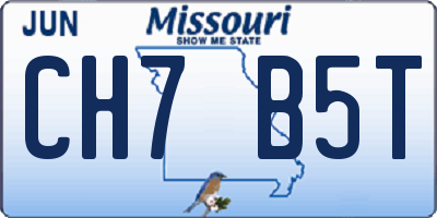 MO license plate CH7B5T
