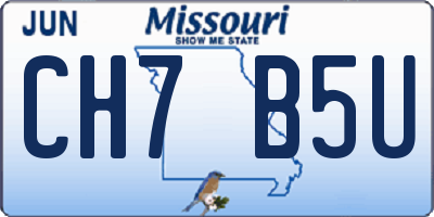 MO license plate CH7B5U
