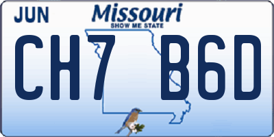 MO license plate CH7B6D