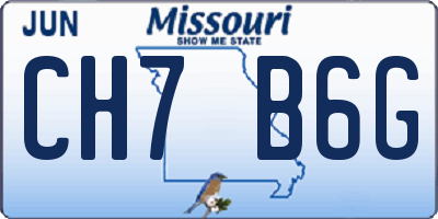 MO license plate CH7B6G