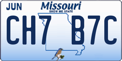 MO license plate CH7B7C