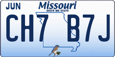 MO license plate CH7B7J
